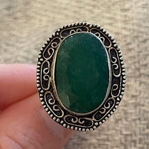 Sterling Silver Emerald Ring